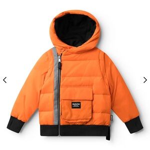 Nununu detachable sleeves down jacket orange